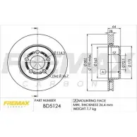 Тормозной диск FREMAX 64 6FX2K YL32K BD-5124 2887158