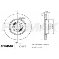 Тормозной диск FREMAX 2887193 IIT6T VH IM54 BD-5207