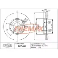 Тормозной диск FREMAX BD-5400 0 OXYI 2887242 2ATW7FK