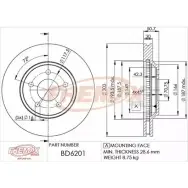 Тормозной диск FREMAX INJN6X BD-6201 NC IO8 2887410