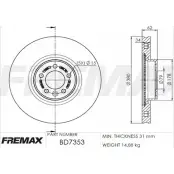 Тормозной диск FREMAX BD-7353 2887565 ONK6W XQE 884S