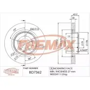 Тормозной диск FREMAX BD-7362 U8LAF9J 2887574 V VQCVO
