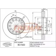 Тормозной диск FREMAX 5AI5 1EX FCKUFSV BD-7600 2887590