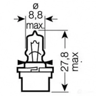 Лампа BAX 5 Вт 12 В OSRAM 4008321101471 1423275401 64124MF M995S R7