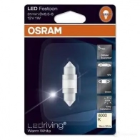 Лампа светодиодная C5W SV8.5-8 1 Вт 12 В 4000K OSRAM 4052899068445 6497WW VN5H1P 0 1423275416 - Изображение 2