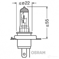 Лампа галогеновая H4 P43T 75/70 Вт 24 В 3200K OSRAM 4050300250632 Skoda Fabia (6Y) 1 1999 – 2007 94196 D573A P