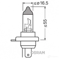 Лампа HB2 LONGLIFE P43T 60/55 Вт 12 В OSRAM 1193670859 6BZEED9 HB 2 9003L
