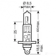 Лампа галогеновая H1 P14.5S 55 Вт 12 В 3200K OSRAM 4008321785879 JQ NOB 64150SV202B 1420580081 - Изображение 2