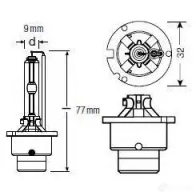Лампа ксеноновая D2S P32D-2 35 Вт 85 В 6000K OSRAM 1420580152 D2 S 66240CB L8SLH1 - Изображение 2