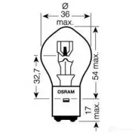 Лампа галогеновая S2 BA20D 45/40 Вт 12 В OSRAM 7351 AC 9RME 1423275430 4050300017884