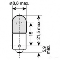 Лампа T6W ORIGINAL 6 Вт 12 В OSRAM 3886X Fiat Sedici (FY) 1 Кроссовер 2.0 D Multijet 135 л.с. 2006 – 2014 4008321095787 5 RBFE