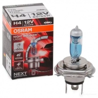 Лампа галогеновая H4 NIGHT BREAKER LASER +150% 60/55 Вт 12 В 4000K OSRAM 64193NL 4052899991361 J61 E80 1424279851