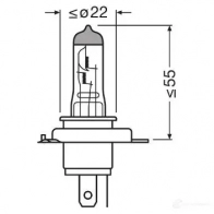 Лампа галогеновая H4 P43T5 60/55 Вт 12 В 4050K OSRAM 64193NB200 1438012795 6IW RI36