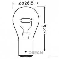 Лампа P21/4W ORIGINAL 21/4 Вт 12 В OSRAM 812606 7225 XR5QC P2 1/4W - Изображение 5