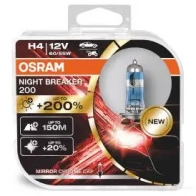 Лампа галогеновая H4 NIGHTBREAKER +200% 60/55 Вт 12 В OSRAM GX4 729 64193NB200HCB 1438012804 - Изображение 3