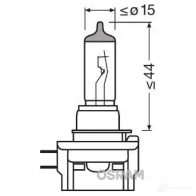 Лампа галогеновая H11B ORIGINAL 55 Вт 12 В 3000-4000K OSRAM 812170 H1 1B 64241 9F1NUD