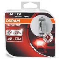 Лампа галогеновая H4 SILVERSTAR +60% 60/55 Вт 12 В 3000-4000K OSRAM 64193SV2DUOBOX 1439691561 ZQUW S