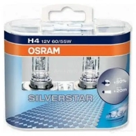 Лампа галогеновая H4 SILVERSTAR +60% 60/55 Вт 12 В 3000-4000K OSRAM 64193SV2DUOBOX 1439691561 ZQUW S - Изображение 2
