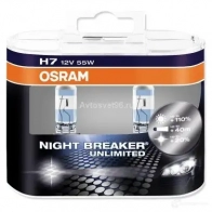 Лампа галогеновая H7 NIGHT BREAKER UNLIMITED +110% 55 Вт 12 В 4000K OSRAM 64210NBUDUOBOX GUDJ 1 1439691623 - Изображение 2
