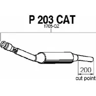 Катализатор FENNO 6438013002034 P203CAT 54 65FG Citroen C5 1 (DE, PF3) Универсал 1.8 16V (DE6FZB. DE6FZE) 115 л.с. 2001 – 2004