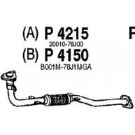 Выхлопная труба глушителя FENNO Nissan Primera 6438013042153 Y5 6G6PO P4215