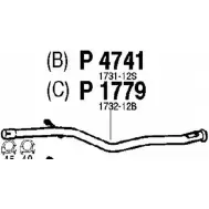 Выхлопная труба глушителя FENNO Peugeot 106 2 (1A, 1S) 1996 – 2001 PZ2 6U P4741 6438013047417