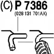 Выхлопная труба глушителя FENNO P7386 WCA 8R 6438013073867 Volkswagen Transporter (T4) 4 Грузовик 1.9 TD 68 л.с. 1992 – 2003