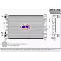 Радиатор охлаждения двигателя AHE 2924424 9P9NTCJ 102.018/A 102.018/ A