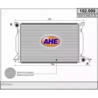 Радиатор охлаждения двигателя AHE 9VD2L51 102.0 99 Audi A4 (B6) 2 Универсал 2.5 Tdi 155 л.с. 2001 – 2002 102.099