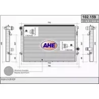 Радиатор охлаждения двигателя AHE 1 02.159 Audi A3 (8VS, M) 3 Седан 1.8 Tfsi Quattro 180 л.с. 2013 – 2025 102.159 Y4A1J0