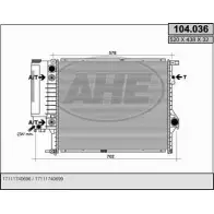Радиатор охлаждения двигателя AHE 2924559 OSBBJ 1 04.036 104.036