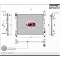 Радиатор охлаждения двигателя AHE 10 5.047 2CJMN 105.047 Jeep Grand Cherokee (WK, WK2) 4 Внедорожник 6.4 SRT8 4x4 468 л.с. 2011 – 2025