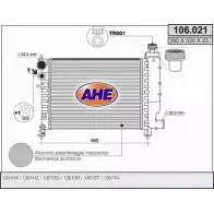 Радиатор охлаждения двигателя AHE 2924666 106.021 X6BH5X 106 .021