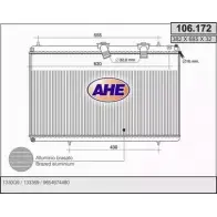 Радиатор охлаждения двигателя AHE 8Z3ID4Z 106 .172 2924744 106.172