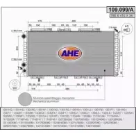 Радиатор охлаждения двигателя AHE 109 .099/A Peugeot Boxer 2 (230P) Автобус 2.0 i 4x4 109 л.с. 1996 – 2002 BE304B2 109.099/A