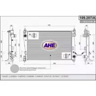 Радиатор охлаждения двигателя AHE 2924894 109. 207/A 03QBP 109.207/A