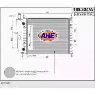 Радиатор охлаждения двигателя AHE 1 09.334/A Fiat Marea 109.334/A UGR07H