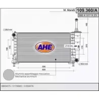 Радиатор охлаждения двигателя AHE 109.360/A JKURT 2924937 1 09.360/A