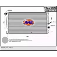 Радиатор охлаждения двигателя AHE 109.361/A 10 9.361/A 2924939 F7A9B