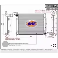 Радиатор охлаждения двигателя AHE 109. 392/A T0PFQ Fiat Panda (312, 519) 3 Хэтчбек 0.9 Natural Power 86 л.с. 2012 – 2024 109.392/A