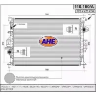 Радиатор охлаждения двигателя AHE 110.150/A I3J6V3C 110.150/ A Ford Mondeo 4 (CA2, BA7) Хэтчбек 2.0 TDCi 163 л.с. 2010 – 2015