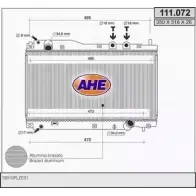 Радиатор охлаждения двигателя AHE 1 11.072 Honda Civic 7 (EU, EP, EV) Хэтчбек 1.7 CTDi 100 л.с. 2002 – 2005 IZ6GD 111.072
