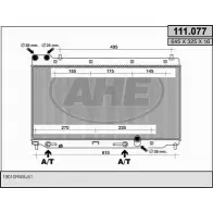 Радиатор охлаждения двигателя AHE 111.077 Honda Fit 2 (GD, GE) 2001 – 2007 111.0 77 DN550ZX