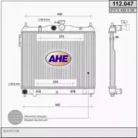 Радиатор охлаждения двигателя AHE 2925179 PUQHOG 112.04 7 112.047