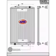 Радиатор охлаждения двигателя AHE 2925258 J77QD9J 114. 072 114.072