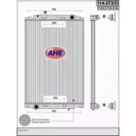 Радиатор охлаждения двигателя AHE 2925259 UXAJY 114.072/O 114.072 /O