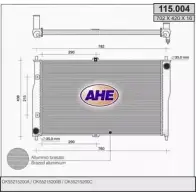 Радиатор охлаждения двигателя AHE 115.00 4 115.004 Kia Carnival 7TZCDY