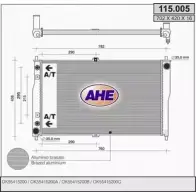 Радиатор охлаждения двигателя AHE ECFAH Kia Carnival 115. 005 115.005