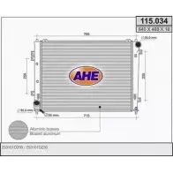 Радиатор охлаждения двигателя AHE 115 .034 Kia Carens (UN) 3 Минивэн 1.6 CRDi 128 128 л.с. 2010 – 2024 115.034 9JS9RU6