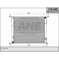 Радиатор охлаждения двигателя AHE 115.049 Kia Soul PWN2D2 115.0 49